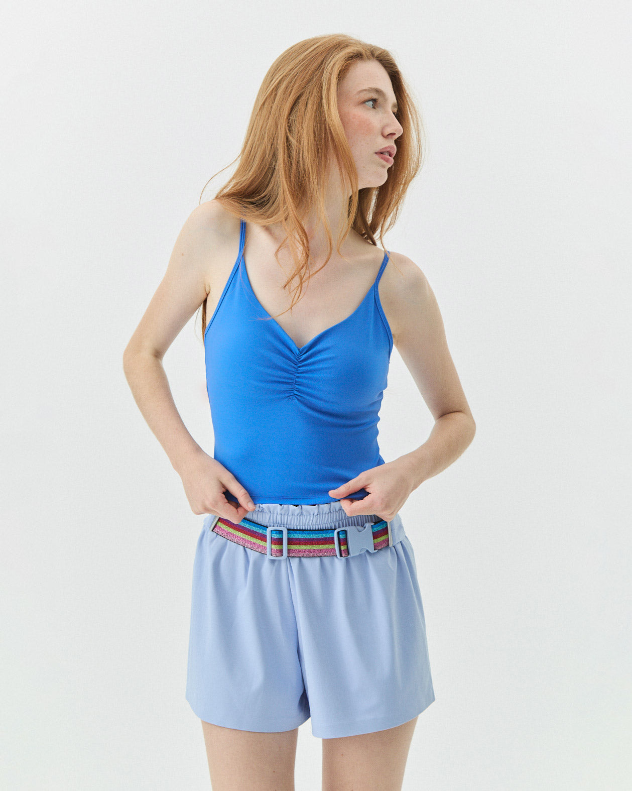 V-NECK TOP POP BLUE