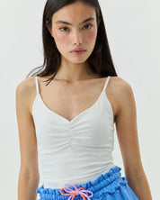 V-NECK TOP CLOUD WHITE