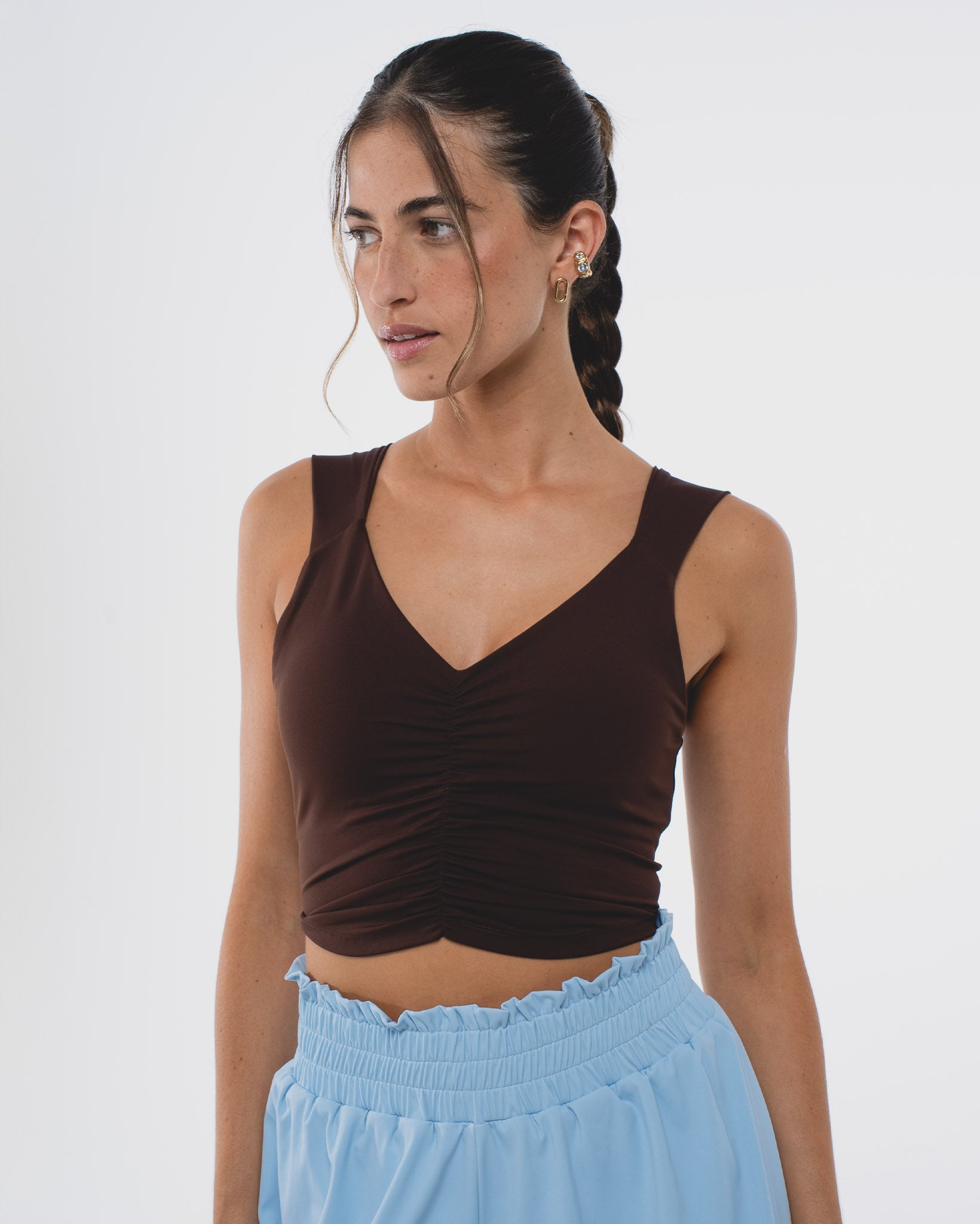 RUCHED TOP CHOCOLATE